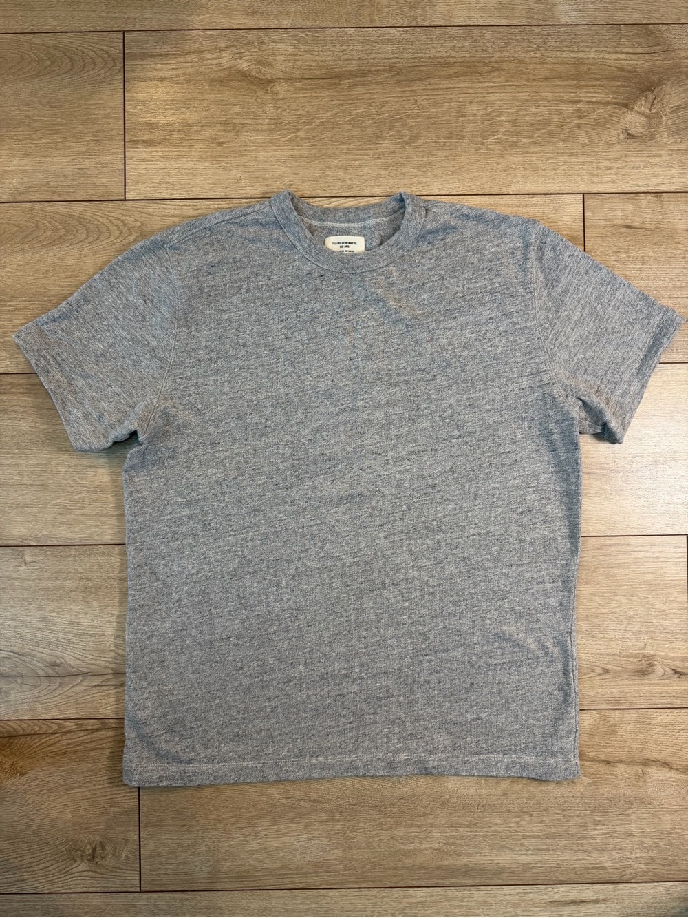 Buck Mason Heather Gray Short Sleeve Crewneck Heavy Tee